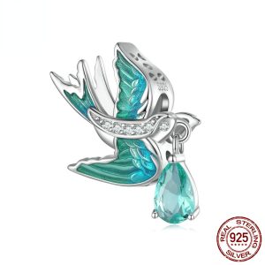 S925 Sterling Silver Swallow Beads DIY Bracelet Accessories