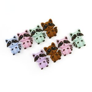 10pcs Little Bear Cartoon Animal Silicone Beads