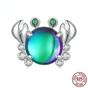 S925 Sterling Silver Crab Bracelet Bead DIY Accessories