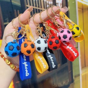 Soft Rubber Football Keychain