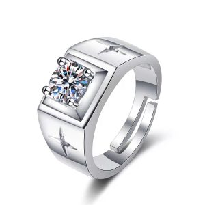Three Carats Star Mosan Diamond Men'S Rings