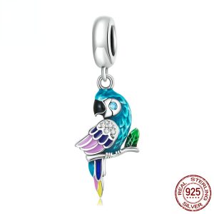 S925 Sterling Silver Parrot Bead Pendant Bracelet Accessories