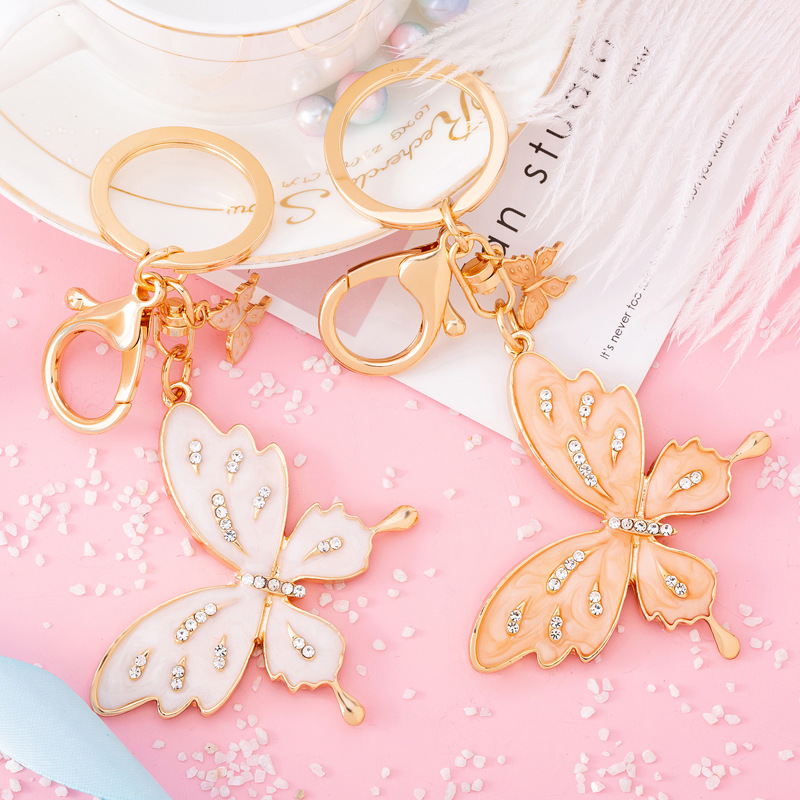 Metal Creative Diamond Butterfly Keychain