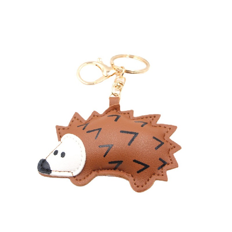 Pu Leather Hedgehog Keychain