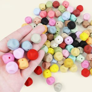 50pcs 15mm Irregular Silicone Beads