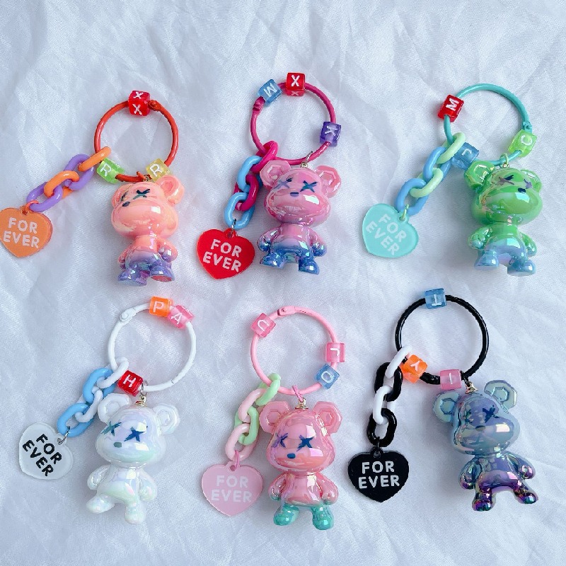 Acrylic Resin Bear Chain Keychain