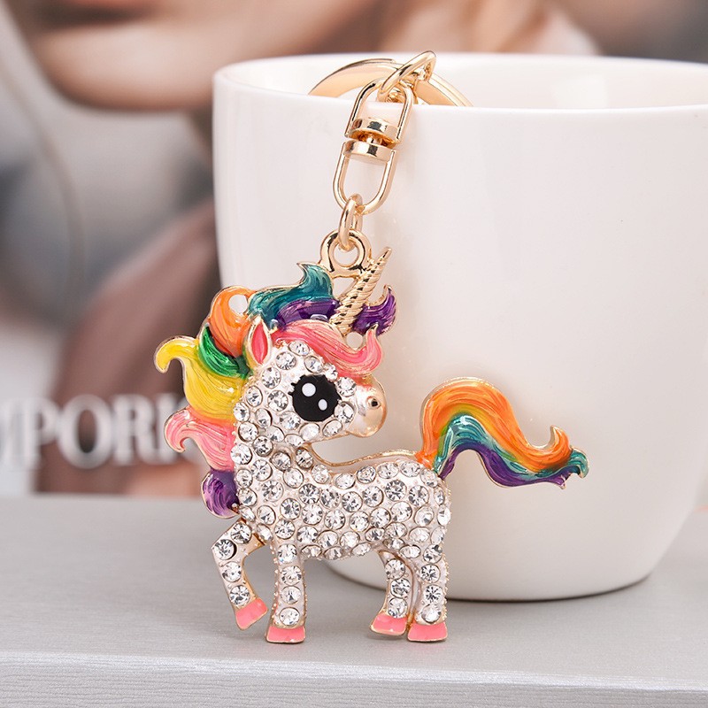 New Style Alloy Diamond Pony Keychain