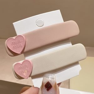 PU Pink Love Clip On Bangs