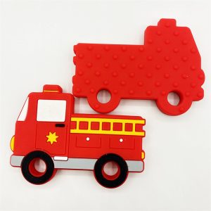 10pcs Silicone Fire Truck Focal Beads