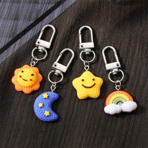 Cartoon Resin Star Moon Keychain