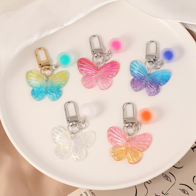 Acrylic Gradual Butterfly Keychain