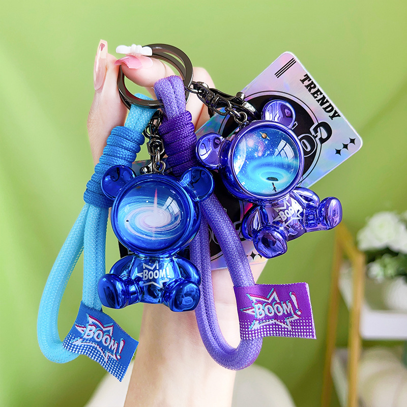 Resin Fashion Cool Bear Wristlet Keychain