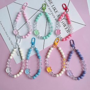 Acrylic Cat Beaded Keychain