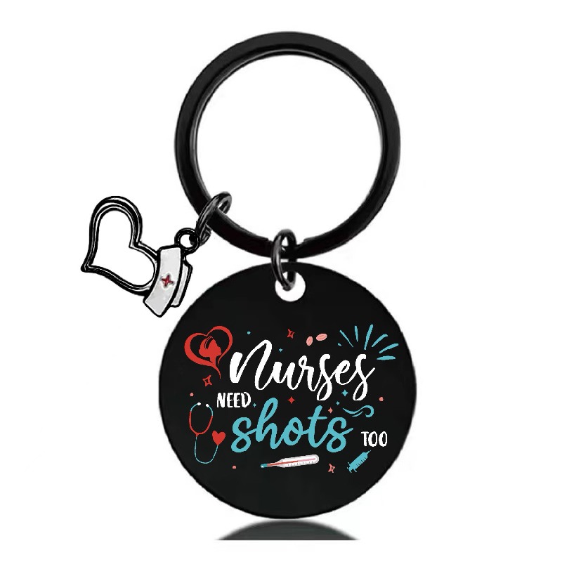 Stainless Steel Nurse'S Day Color Printing Keychain
