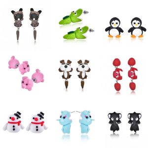Christmas Penguin Snowman Crocodile Cartoon Earrings