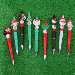 Santa Claus Snowman Tree Silicone Beaded Pens