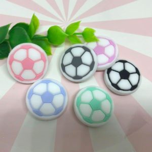 20pcs Football Silicone Focal Beads