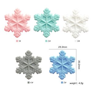 20pcs Snowflake Silicone Focal Beads