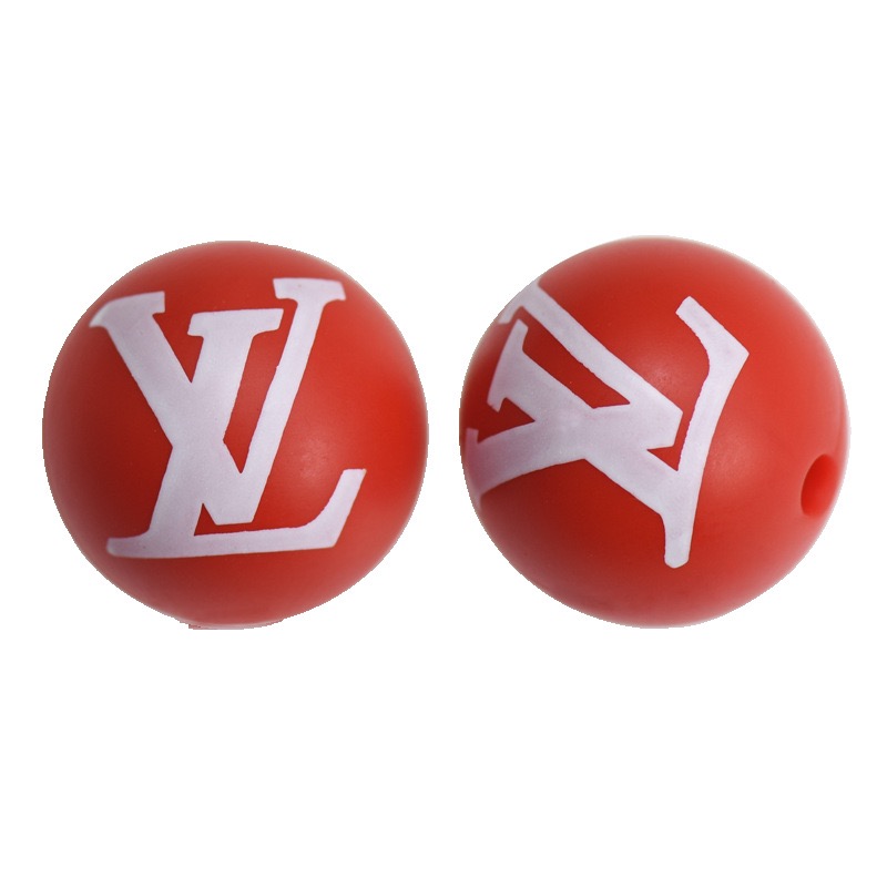 Printed LV Silicone Beads