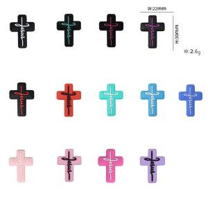 jesus cross silicone focal bead