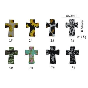 20pcs Cross Silicone Focal Beads