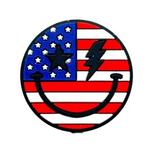 20pcs Independent Day US Smiling Face Silicone Focal Beads
