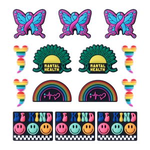 20pcs Butterfly Ribbon Silicone Focal Beads