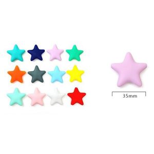 50pcs five-pointed star pentagram silicone beads wholesale size