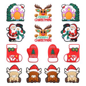 20pcs Christmas Tree House Kitty Silicone Focal Beads