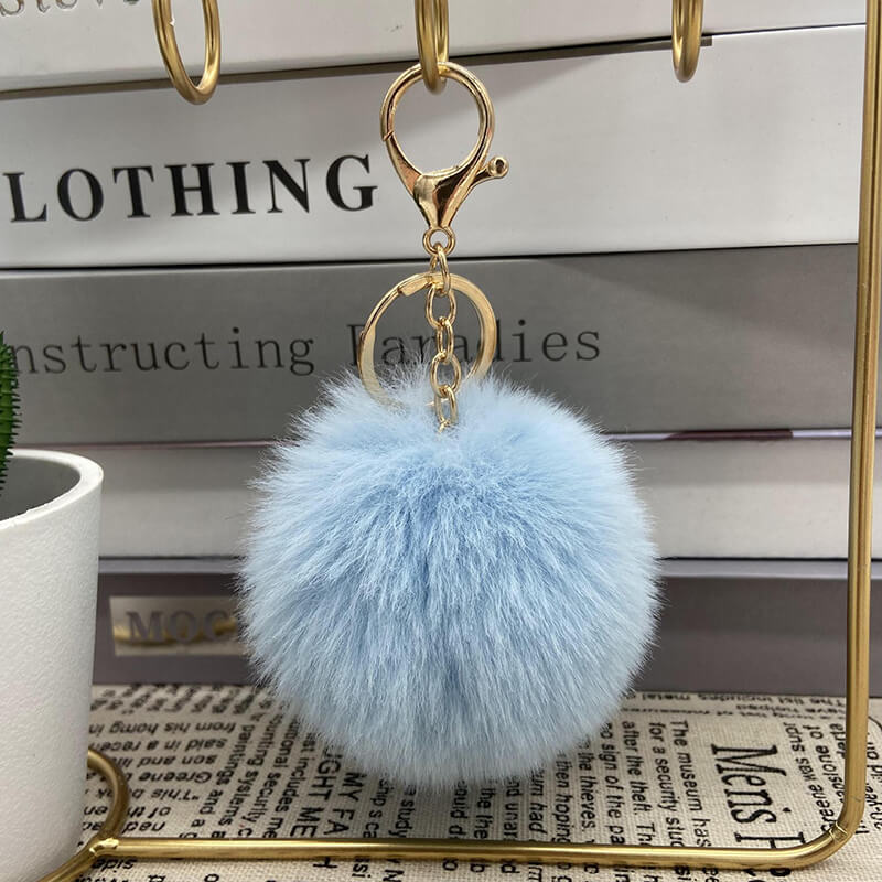 8cm Pom Pom Keychain Pendant With Lobster Clasp 4 8cm Pom Pom Keychain Pendant With Lobster Clasp - Image 3