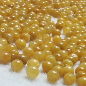 6mm Natural Primary Yellow Jade Beads