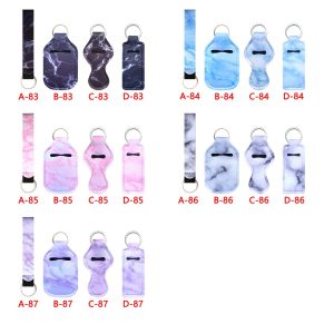 Neoprene Marble Wristband Sanitizer Chapstick Holder Keychains Wholesale