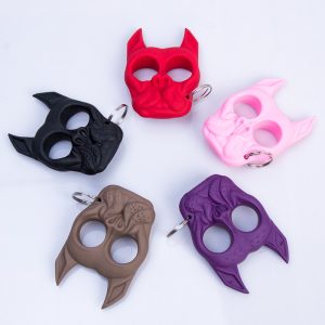 Dog Head Finger Lock Ring Self-Defense Safty Keychain