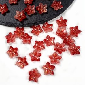 50pcs 12mm Five Petal Flower Spring Welcoming Flower Czech Glass Bead