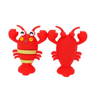 3D Cute Smile Crayfish Silicone Focal Beads