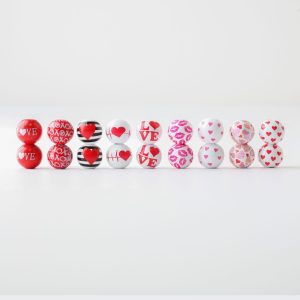 50pcs 16mm Valentine's Day Love Series Schima Wooden Beads