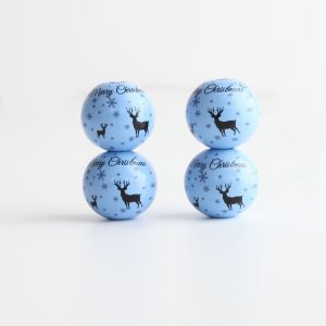 50pcs 20mm Christmas Blue Elk Wooden Beads
