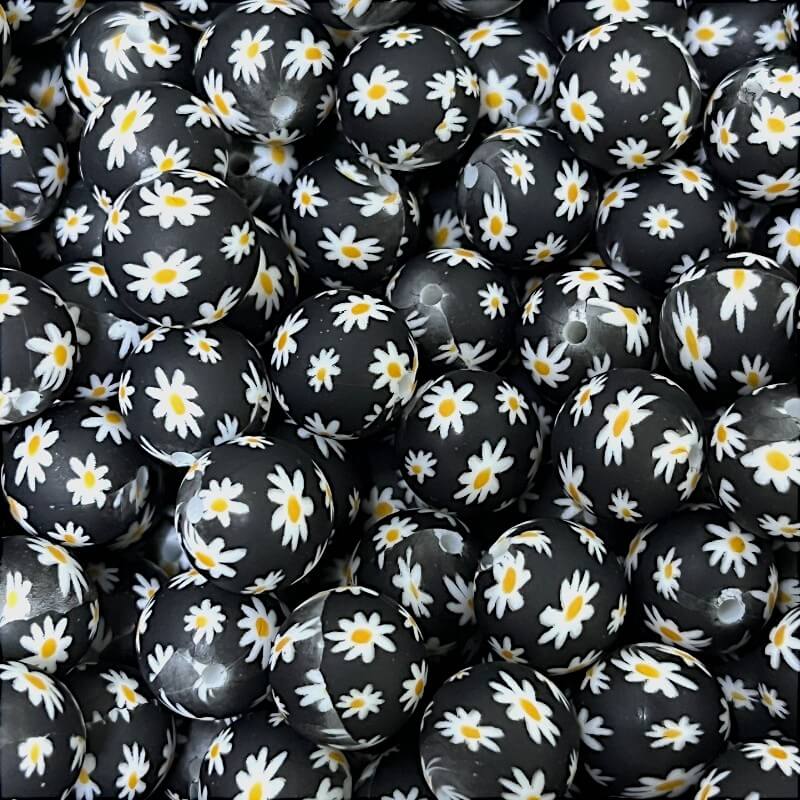 Top 12 Best Printed Silicone Beads for Crafts and Accessories 22 Little Daisy Printed Round Silicone Beads