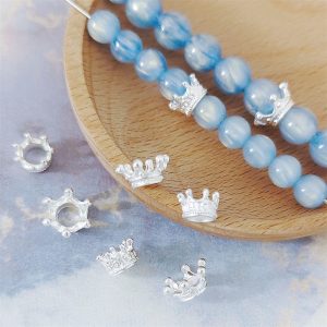 10pcs 9/14mm Crown Large Hole Alloy Spacer Beads