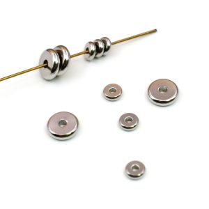 100pcs 3-12mm Polished Smooth Flat Stainless Steel Beads
