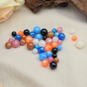 1pc 6-12mm Solid Color Glitter Powder Embeded Resin Beads