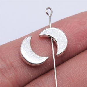 10pcs 12mm Moon Zinc Alloy Flat Beads
