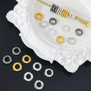 50pcs 6/8/10mm Irregular Ring Alloy Tibetan Spacer Beads