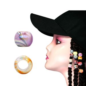 9pcs 12mm Colorful Fluid Pattern Plastic Dreadlock Beads