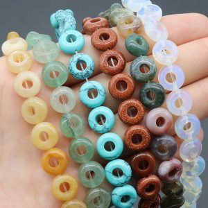 20Pcs 5 * 10mm Abacus Natural Semi Precious Gemstone Beads