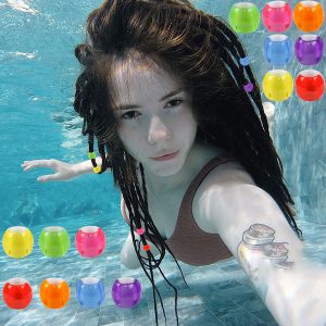 30pcs 11mm Two-Color Plastic Dreadlock Beads