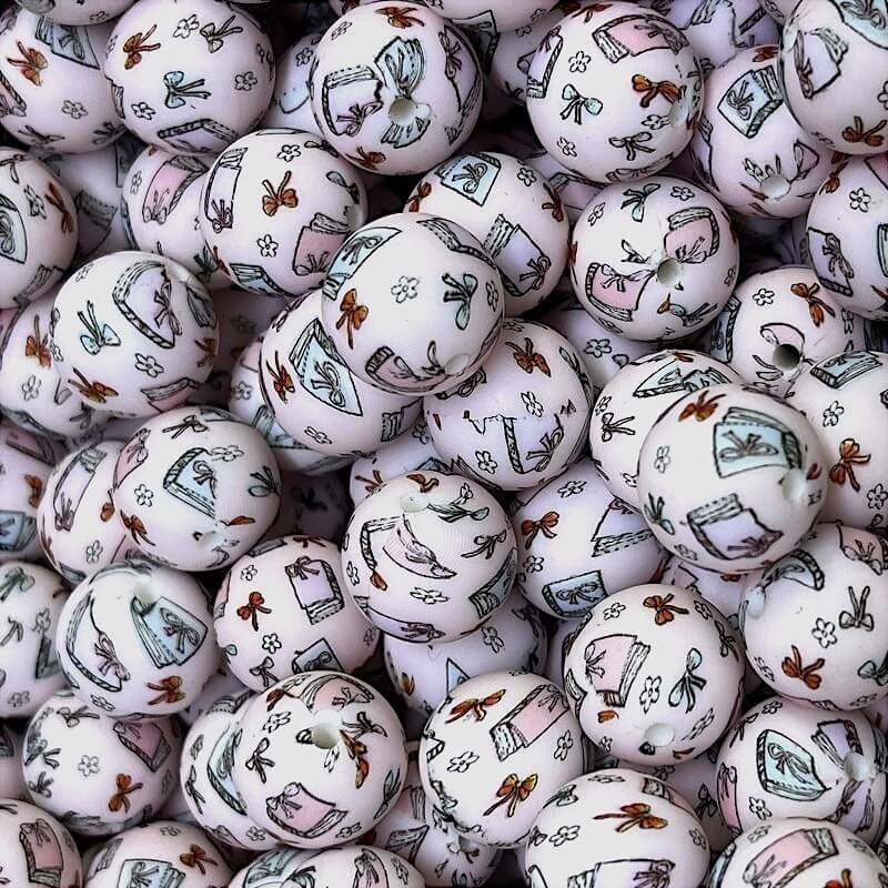 Top 12 Best Printed Silicone Beads for Crafts and Accessories 23 Bow Book Print Round Silicone Beads