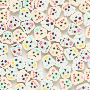 100pcs 9mm Halloween Colorful Ghost Polymer Clay Beads