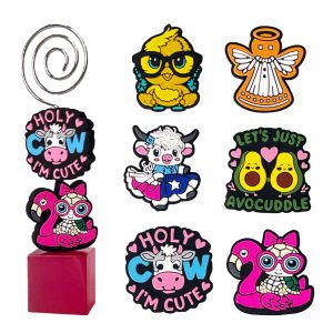 Cute Glasses Cow Chick Silicone Focal Beads