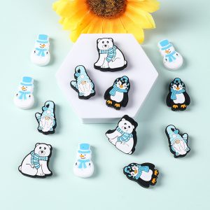 Snow Polar Bear Penguin Silicone Focal Beads